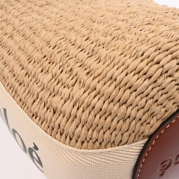 800000128099000 8 Chloe Woody Small Basket Paper Linen Beige