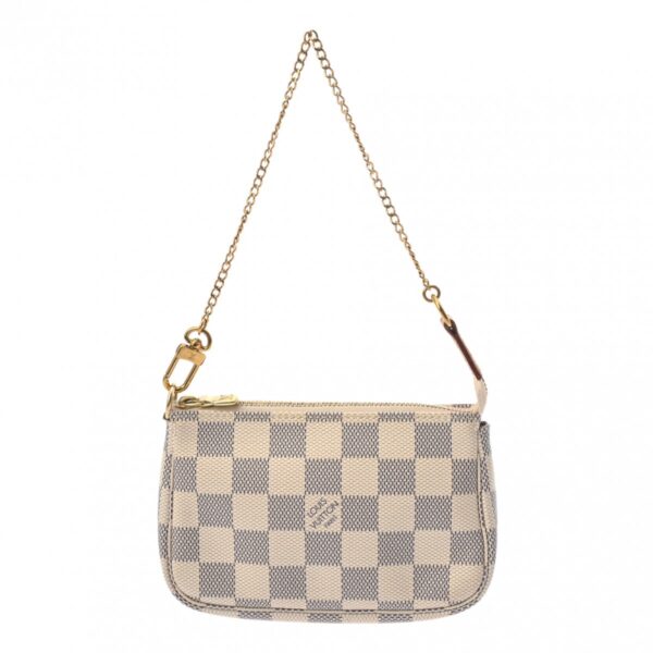 800000128151000 1 Louis Vuitton Mini Pochette Accessory Damier Azur Pouch White