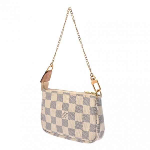 800000128151000 2 Louis Vuitton Mini Pochette Accessory Damier Azur Pouch White