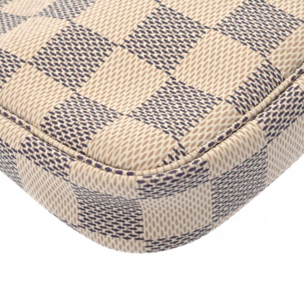 800000128151000 6 Louis Vuitton Mini Pochette Accessory Damier Azur Pouch White