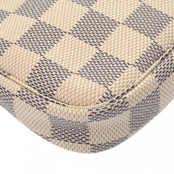 800000128151000 8 Louis Vuitton Mini Pochette Accessory Damier Azur Pouch White