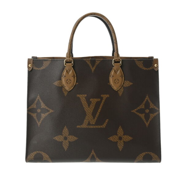 800000128169000 1 Louis Vuitton On the Go MM 2WAY Monogram Giant Tote Bag Brown