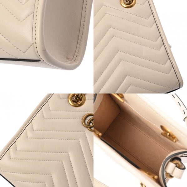 800000128171000 11 c Gucci GG Marmont 2WAY Leather Handbag White