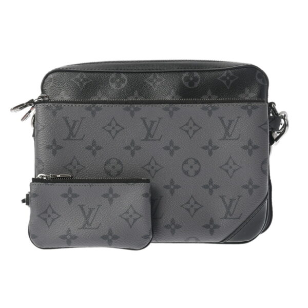 800000128259000 1 Louis Vuitton Monogram Eclipse Trio Messenger Shoulder Bag Black