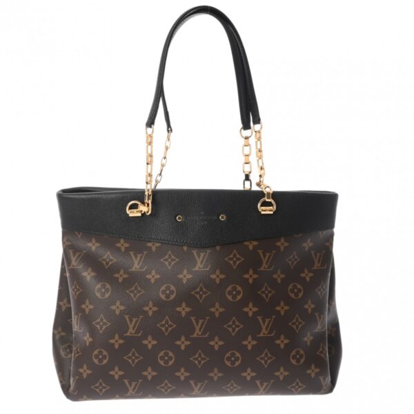 800000128261000 1 Louis Vuitton Pallas Shopper Monogram Tote Bag Black