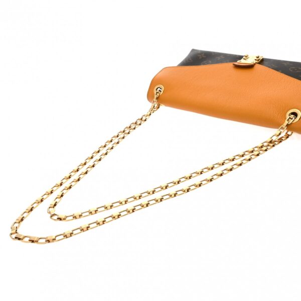 800000128313000 4 Louis Vuitton Pallas Chain Monogram Shoulder Bag Saffron