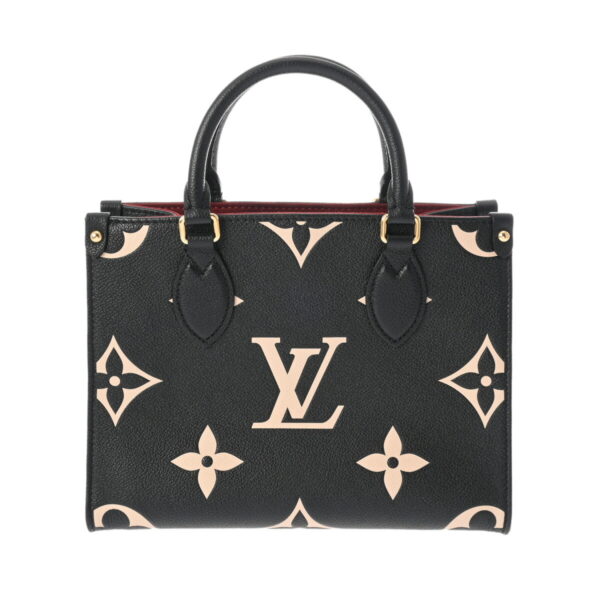 800000128351000 1 Louis Vuitton On the Go PM 2WAY Leather Handbag Empreinte Black