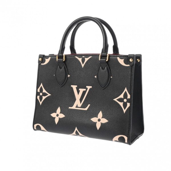 800000128351000 2 Louis Vuitton On the Go PM 2WAY Leather Handbag Empreinte Black