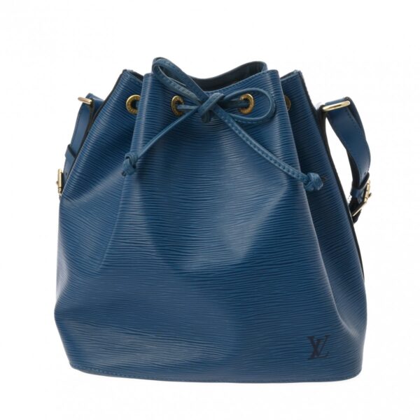 800000128401000 1 Louis Vuitton Petit Noe Epi Leather Shoulder Bag Blue