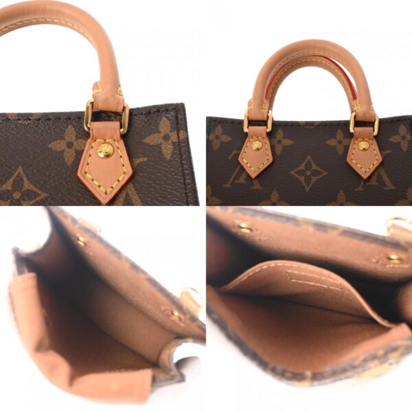 800000128442000 11 c Louis Vuitton Monogram Petite Sac Plat 2WAY Handbag Brown