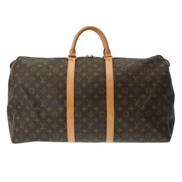 800000128491000 1 Louis Vuitton Monogram Keepall 55 Bag Brown