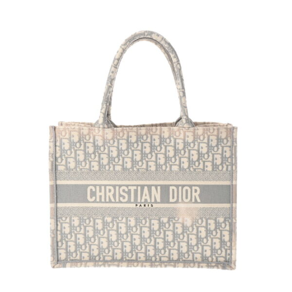 800000128650000 1 Christian Dior Book Tote Medium Oblique Handbag Gray