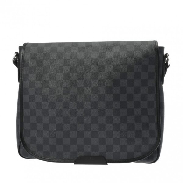 800000128680000 1 Louis Vuitton Damier Graphite Daniel MM Shoulder Bag Black