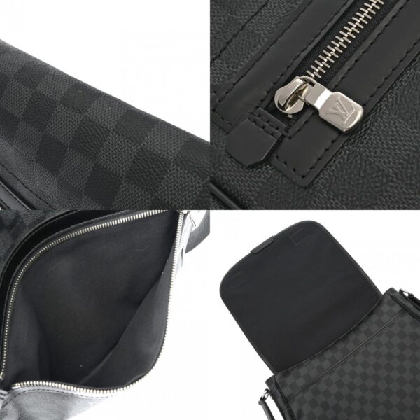 800000128680000 10 c Louis Vuitton Damier Graphite Daniel MM Shoulder Bag Black