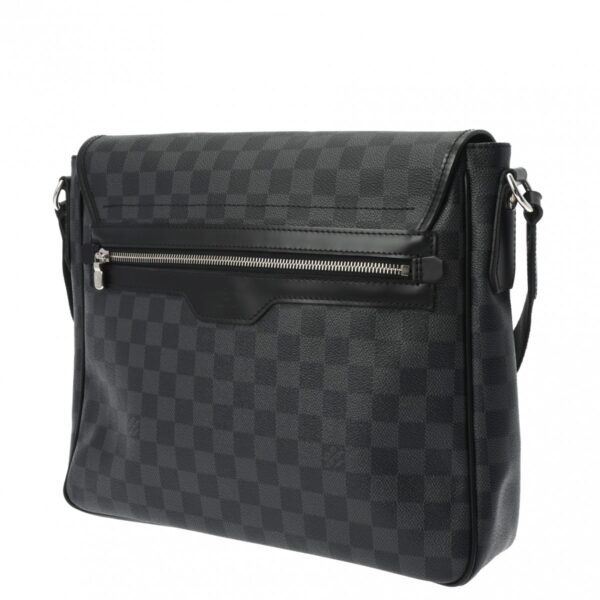 800000128680000 2 Louis Vuitton Damier Graphite Daniel MM Shoulder Bag Black