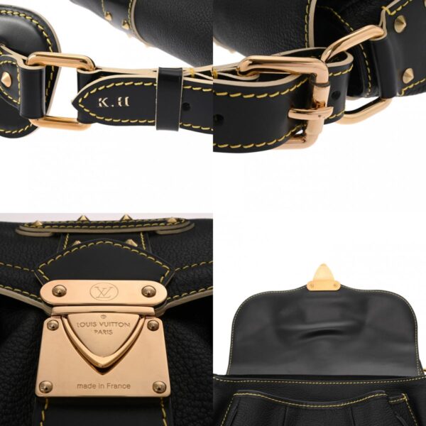 800000128699000 10 c Louis Vuitton Suhari Confidant Leather Shoulder Bag Black