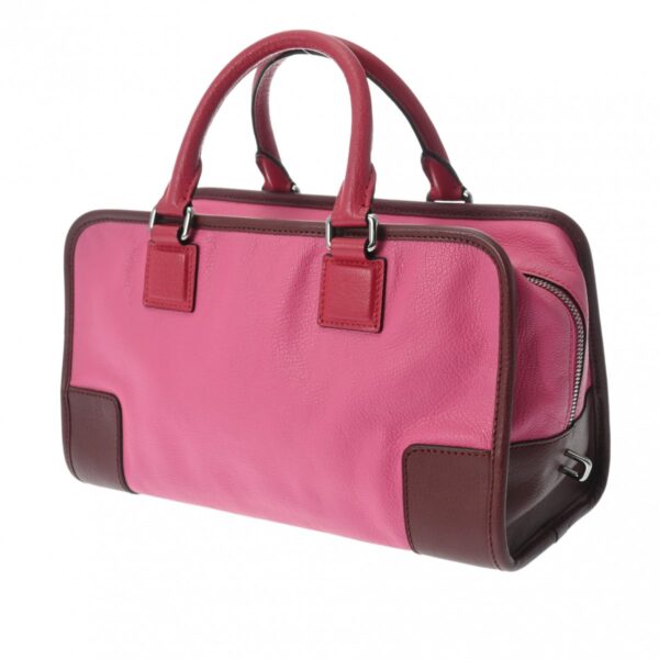 800000128712000 2 Loewe Amazona 28 Tricolor 2WAY Calf Handbag Pink Red Bordeaux