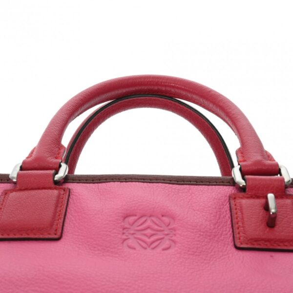 800000128712000 4 Loewe Amazona 28 Tricolor 2WAY Calf Handbag Pink Red Bordeaux