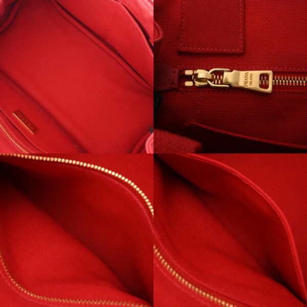 800000128713000 19 c Prada Canapa Mini Tote Denim Handbag Red