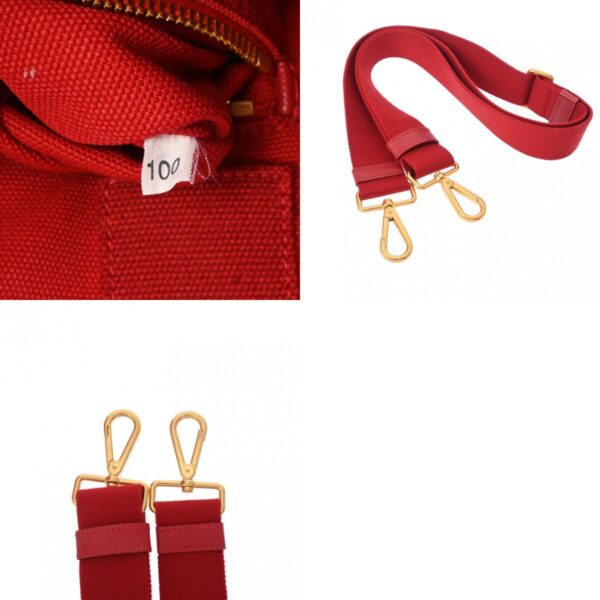 800000128713000 27 c Prada Canapa Mini Tote Denim Handbag Red