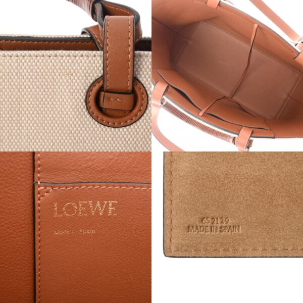 800000128716000 12 c Loewe Anagram Tote Small Calf Tote Bag Ecru Tan