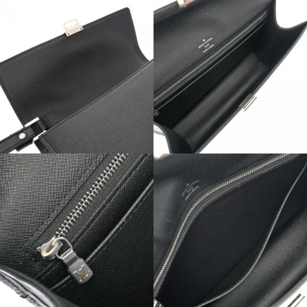 800000128720000 11 c Louis Vuitton Taiga Selenga Leather Shoulder Bag Black