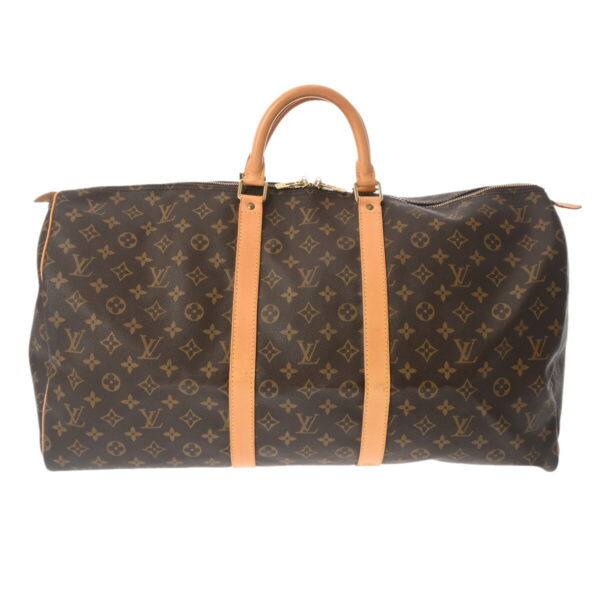 800000128866000 1 Louis Vuitton Monogram Keepall 55 Bag Brown