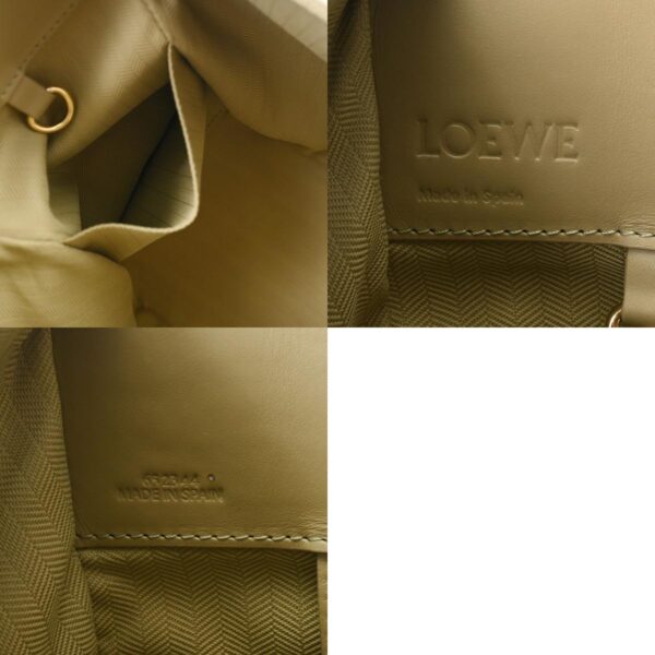 800000129084000 12 c Loewe Compact Hammock Satin Calf Shoulder Bag Clay Green