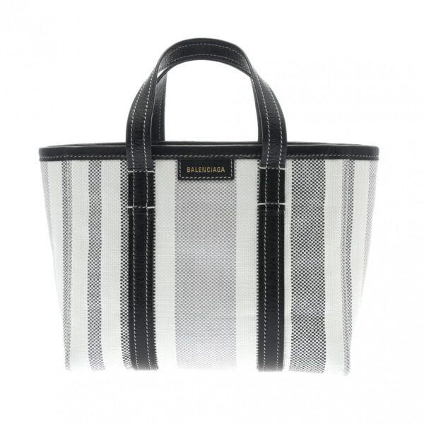 800000129222000 1 Balenciaga Balves Calf Nylon 2WAY Bag Gray White