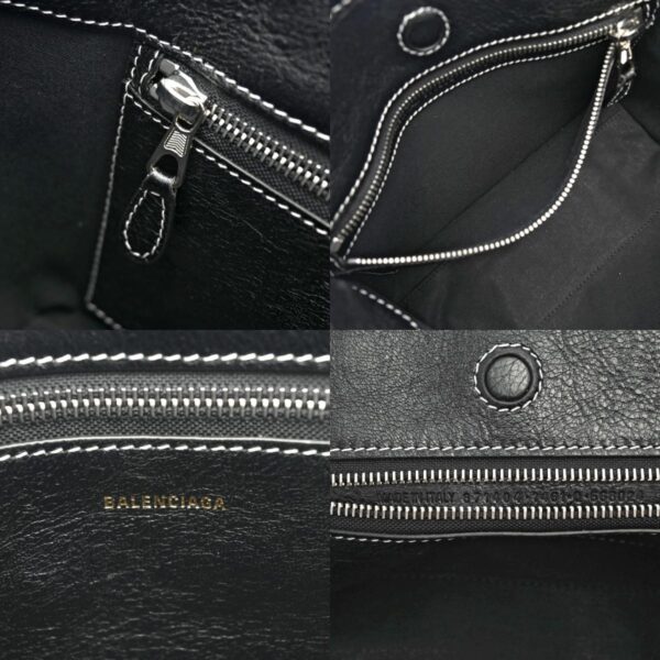 800000129222000 15 c Balenciaga Balves Calf Nylon 2WAY Bag Gray White