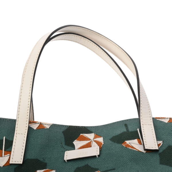 802000157499000 4 Gucci Parasol Pattern Leather Tote Bag Green