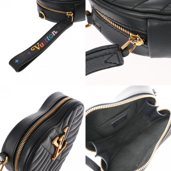 802000157586000 14 c Louis Vuitton Wave Heart Leather Shoulder Bag Black