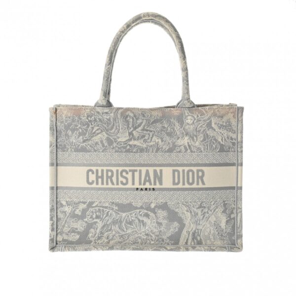 802000157719000 1 Christian Dior Book Tote Medium Handbag Gray