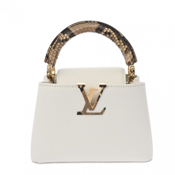 802000157958000 1 Louis Vuitton Capucines MINI Taurillon White