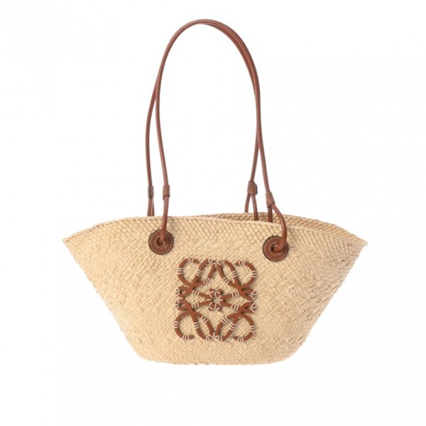 802000158139000 1 Loewe Anagram Basket Iraka Palm Tote Bag Brown