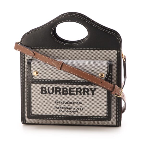 8032437 black01 Burberry Mini Pocket Bag Tote Black