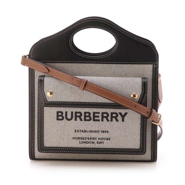 8032437 black02 Burberry Mini Pocket Bag Tote Black