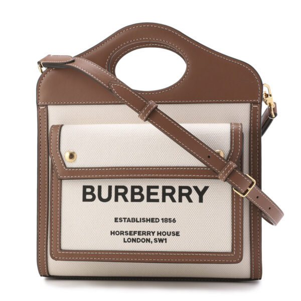 8039361 natural02 Burberry Mini Pocket Bag Tote Beige