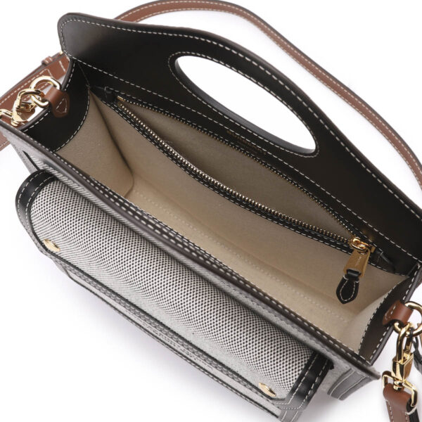 8039363 black tan05 Burberry Mini Pocket Bag Tote Black