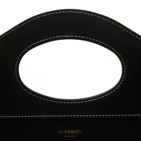 8042461 black tan07 Burberry Tote Bag Leather Black