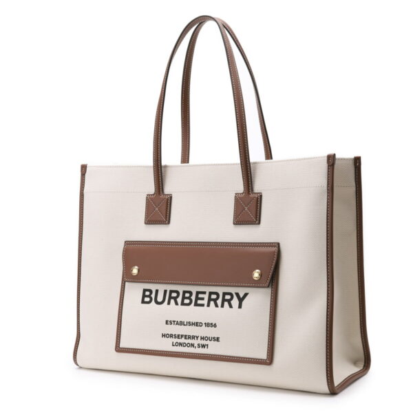 8044129 natural01 Burberry Tote Bag Leather Beige