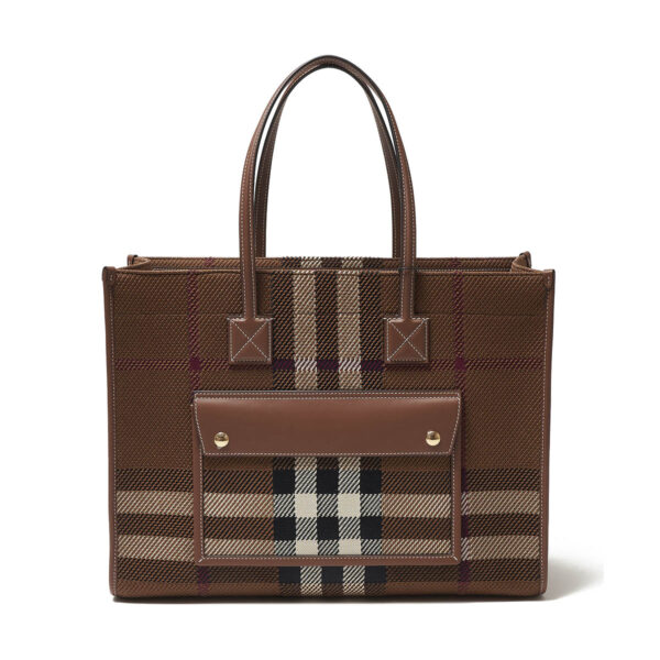 8049136 birchbrown02 Burberry Tote Bag Check Brown