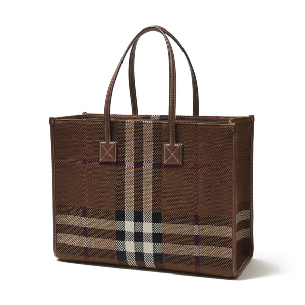 8049136 birchbrown04 Burberry Tote Bag Check Brown