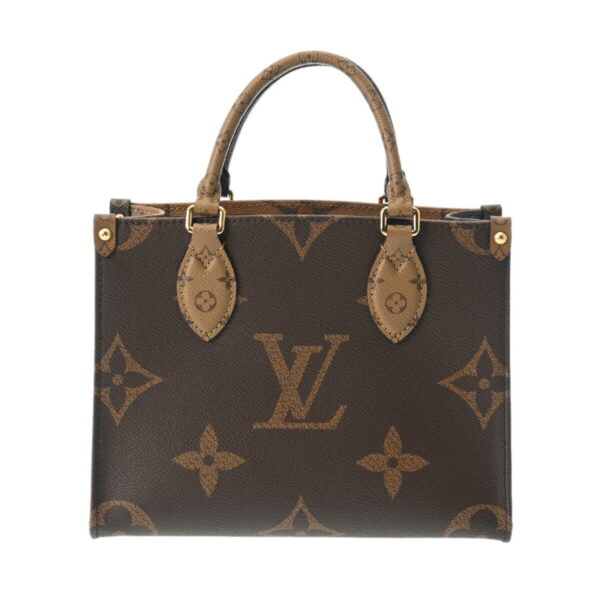 805000944164000 1 Louis Vuitton On the Go PM 2WAY Monogram Reverse Handbag Brown