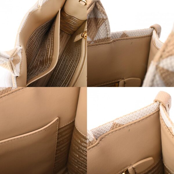 806000639982000 14 c Prada Triangle Jacquard 2WAY Jacquard Tote Bag Beige