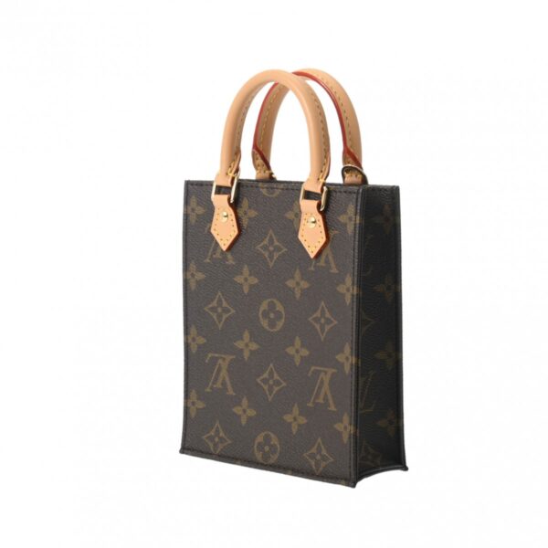 806000640093000 2 Louis Vuitton Petite Sac Plat 2WAY Monogram Handbag Brown