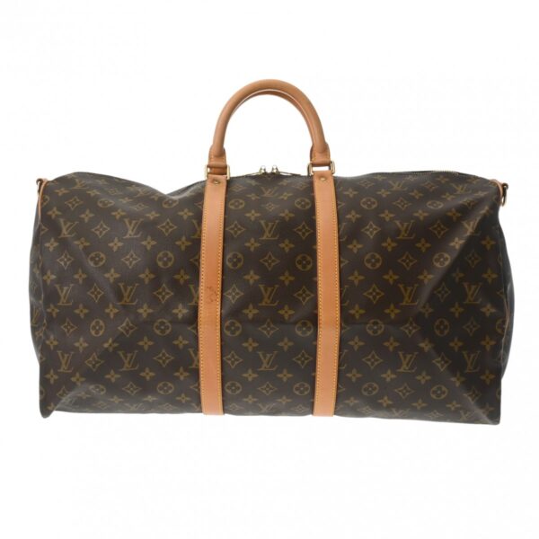 806000640188000 1 Louis Vuitton Keepall Bandouliere 55 Monogram Bag Brown