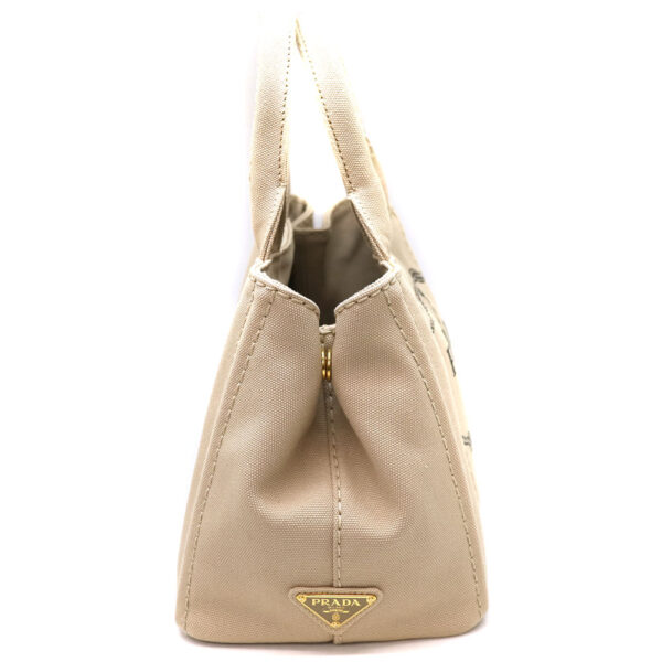 8117 3 Prada Kanapa Tote 2WAY Bag Handbag Shoulder Canvas Brown Beige