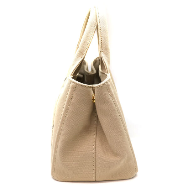 8117 4 Prada Kanapa Tote 2WAY Bag Handbag Shoulder Canvas Brown Beige