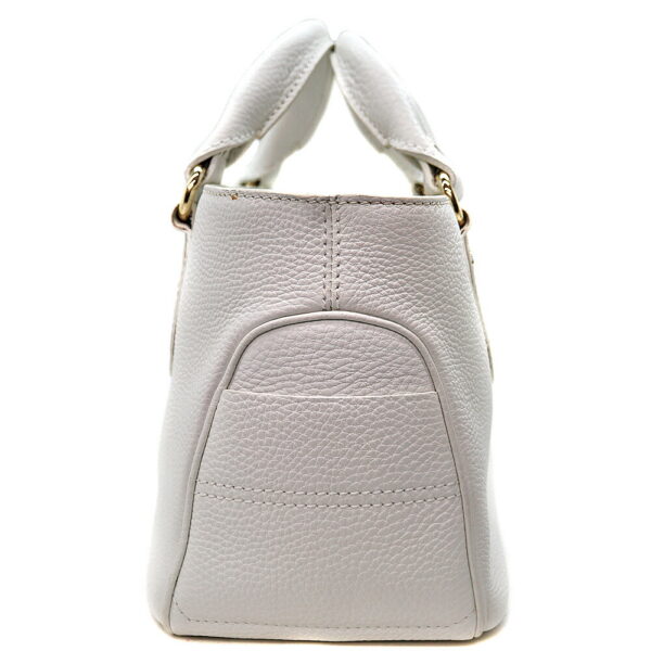 8187 3 Celine Boogie Leather Handbag White